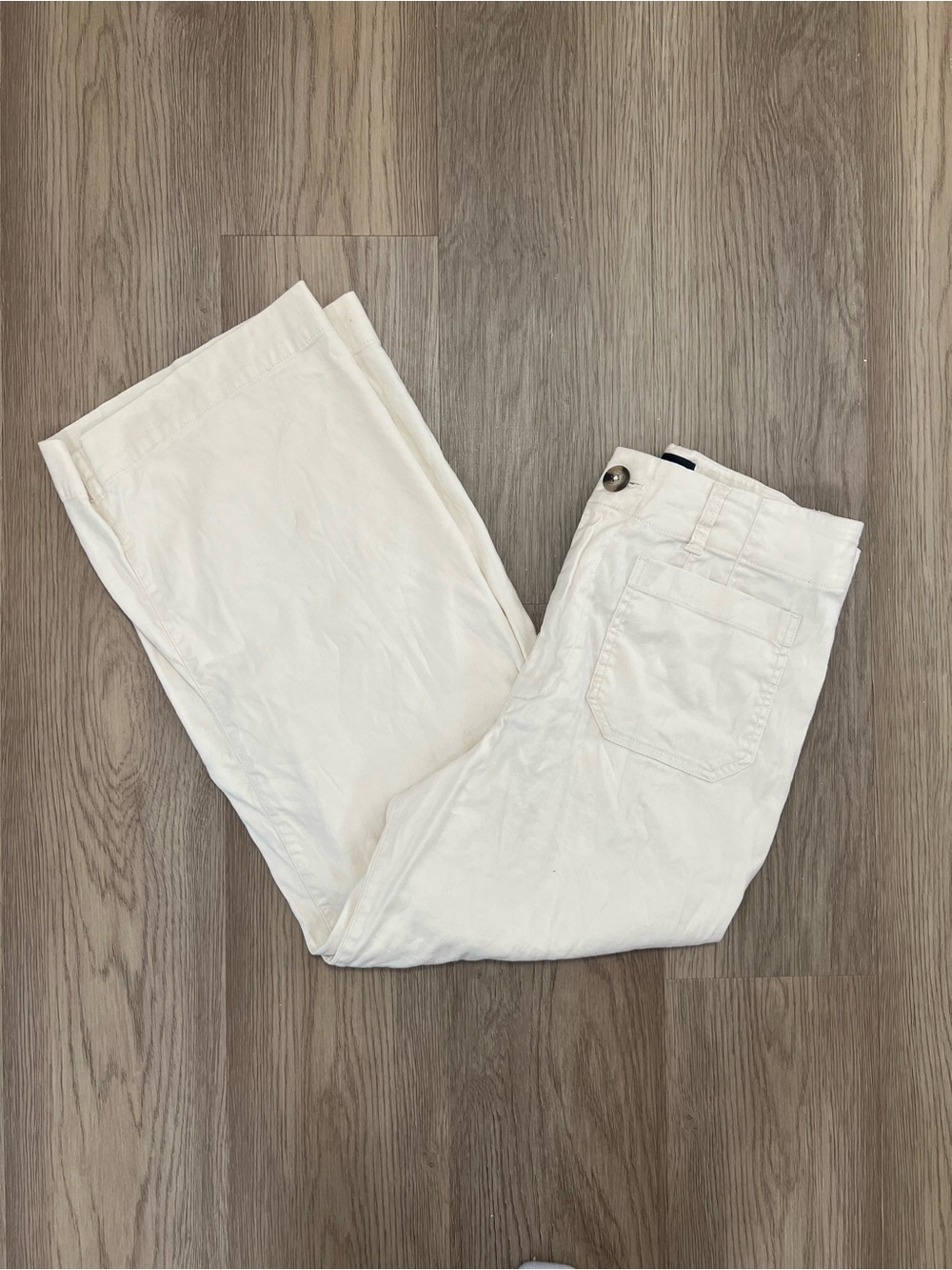 Maeve Anthropologie The Colette Cream Linen Wide Leg Pants Size 30